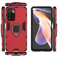 Xiaomi Redmi Note 11 Pro/Note 11 Pro+ Hybrydowe Etui z Uchwytem Ring - Czerwień