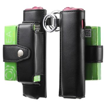 Skórzane etui na e-papierosy IQOS ILUMA i One/ILUMA One - czarne