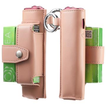Skórzane etui na e-papierosy IQOS ILUMA i One/ILUMA One - jasnoróżowe