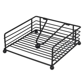 Żelazny uchwyt na serwetki z prasą do papieru - czarny