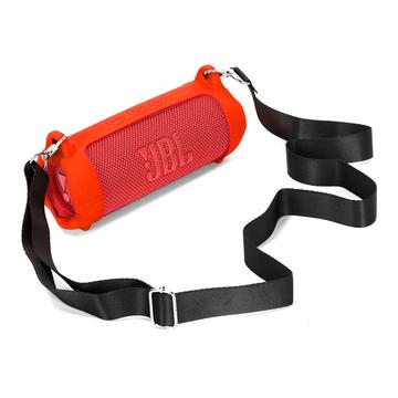 Przenośne etui silikonowe JBL Flip 7 z paskiem na ramię - czarne