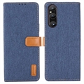Sony Xperia 1 V Etui-Portfel Jeans Series