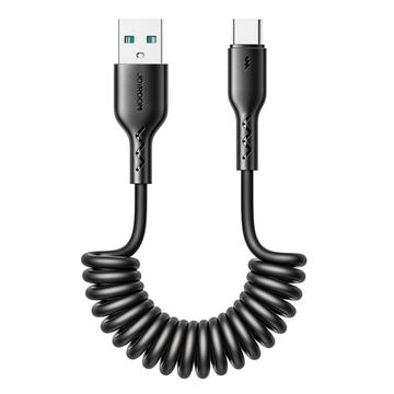 Kabel Joyroom 3A Easy-Travel Coiled Fast-Charge USB-A do USB-C - 1.5m - czarny