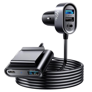 Szybka 5-Portowa Ładowarka Samochodowa Joyroom JR-CL05 - 2x PD USB-C, 3x QC3.0 USB - 72w