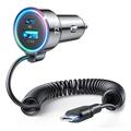 Przewodowa szybka ładowarka samochodowa Joyroom JR-CL07 3-w-1 72W - USB-C, USB-A - czarna