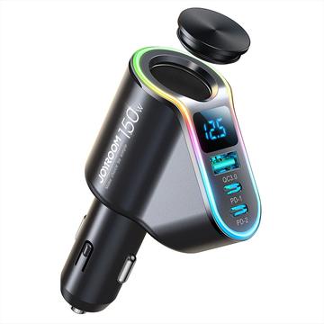Szybka ładowarka samochodowa Joyroom JR-CL21 4 w 1 - USB-A QC3.0 i 2x USB-C PD - 150W - czarna