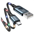 Kabel USB-C w Oplocie Joyroom JR-N16 - 3A, 1.2m - Szary