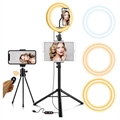 Joyroom JR-ZS233 Lampa Pierścieniowa LED Statyw i Zestaw Vloggingowy - 10.2"