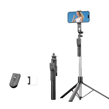 Statyw do selfie K50 Bluetooth z pilotem TikTok i 6-trybowym światłem wypełniającym - czarny