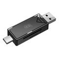 Przenośny adapter OTG KAWAU C351 USB 3.0 High Speed Type C + USB SD / TF Card Reader