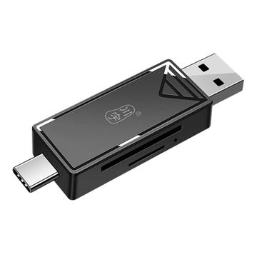 Przenośny adapter OTG KAWAU C351 USB 3.0 High Speed Type C + USB SD / TF Card Reader
