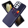 Etui z kieszenią na kartę KSQ do Samsung Galaxy S21 Ultra 5G - Błękit