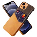 Etui z kieszenią na kartę KSQ do iPhone 13 Mini - Kolor Kawy