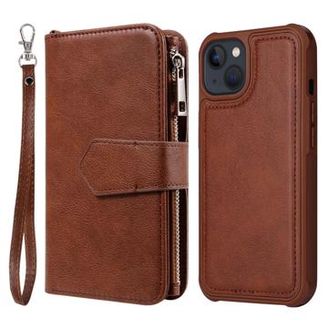 iPhone 14 Etui-Portfel Seria KT Multifunctional - Brąz