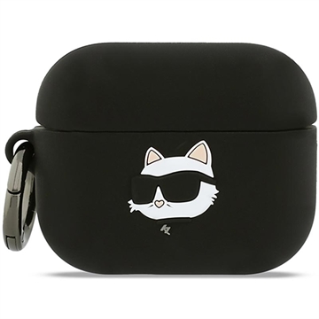 AirPods Pro 3 Karl Lagerfeld Choupette Head 3D Etui silikonowe - Czarny