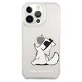 iPhone 13 Pro Max Przezroczyste Etui Karl Lagerfeld z TPU - Choupette Eat