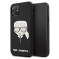 Hybrydowe Etui Karl Lagerfeld Embossed Glitter do iPhone 11 - Czarne