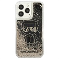 Etui Karl Lagerfeld Gatsby Liquid Glitter do iPhone 13 Pro - Czarne