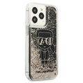 Etui Karl Lagerfeld Gatsby Liquid Glitter do iPhone 13 Pro - Czarne