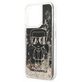 Etui Karl Lagerfeld Gatsby Liquid Glitter do iPhone 13 Pro - Czarne