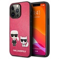 Etui Karl Lagerfeld Ikonik Karl & Choupette do iPhone 13 Pro - Fuksja