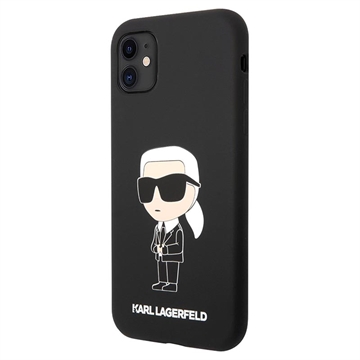 Silikonowe Etui Karl Lagerfeld Ikonik do iPhone 11 - Czarne
