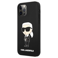 Silikonowe Etui Karl Lagerfeld do iPhone 12/12 Pro - Czerń