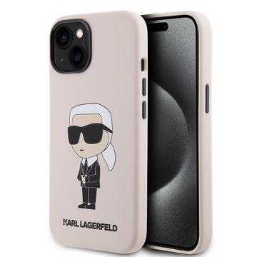 Silikonowe Etui Karl Lagerfeld Ikonik do iPhone 15 - Róż