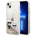 Etui Karl Lagerfeld Liquid Glitter Karl & Choupette do iPhone 13 Pro Max - Złote