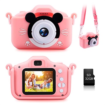 Dziecięcy Cyfrowy Aparat z Karta Pamięci 32GB (Otwarte Opakowanie A) - Pink