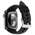 Kingxbar Crystal Fabric Apple Watch 7/SE/6/5/4/3/2/1 Pasek - 45mm/44mm/42mm - Czarny