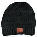 Dzianinowa Czapka Beanie z Zestawem Słuchawkowym Bluetooth 5.0 - Czarna