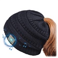 Dzianinowa Czapka Beanie z Zestawem Słuchawkowym Bluetooth 5.0 - Czarna