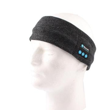 Dzianinowa opaska Bluetooth do uprawiania sportu i prowadzenia rozmów w trybie głośnomówiącym - ciemnoszara