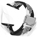Apple Watch Series 7/SE/6/5/4/3/2/1 Dzianinowy Pasek - 45mm/44mm/42mm - Czerń / Biel