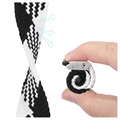 Apple Watch Series 7/SE/6/5/4/3/2/1 Dzianinowy Pasek - 45mm/44mm/42mm - Czerń / Biel