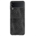 Samsung Galaxy Z Flip3 5G Etui z Serii Krokodyl - Czarne