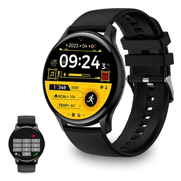 Ksix Core AMOLED Smartwatch z trybami sportowymi/zdrowotnymi - czarny