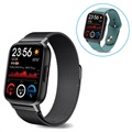 Ksix Cosmic Wodoodporny Smartwatch - Milanese, Silikon - Czarny / Zieleń