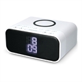 Przenośny Głośnik Bluetooth z Budzikiem LED - Biel