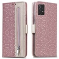 Etui z Portfelem Lace Pattern do Samsung Galaxy A52 5G, Galaxy A52s - Róz