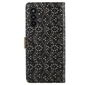 Etui z Portfelem Lace Pattern do Samsung Galaxy A13 5G - Czarne