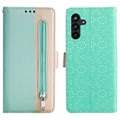 Etui z Portfelem Lace Pattern do Samsung Galaxy A13 5G - Zielone