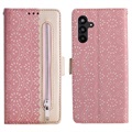 Etui z Portfelem Lace Pattern do Samsung Galaxy A13 5G - Różowe
