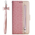 Etui z portfelem Lace Pattern do Samsung Galaxy A71 - Róż