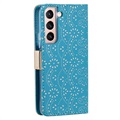 Etui z Portfelem Lace Pattern do Samsung Galaxy S22+ 5G - Błękit