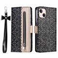 Etui z Portfelem Lace Pattern do iPhone 14 Max - Czarne