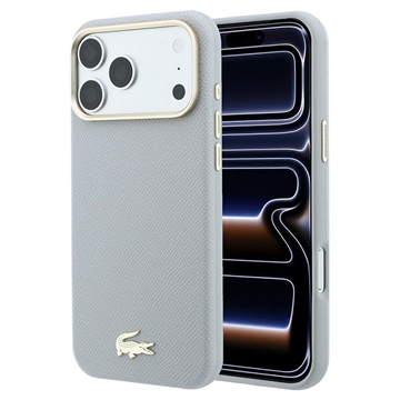 Etui iPhone 18 Pro Max Lacoste Champs Élysées - kompatybilne z MagSafe - Jasnoszary