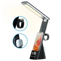 Lampa z budzikiem i ładowarką bezprzewodową do iPhone'a - Czarna