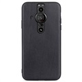 Sony Xperia Pro-I Pokryte Skórą Etui z TPU - Czarne